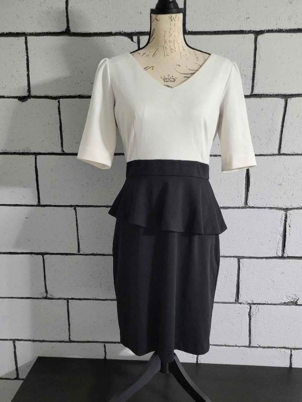BUNDLE SALE!  Elie Tahari Black & White Peplum Dress Sz 6
